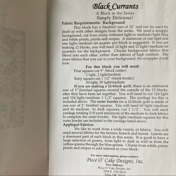 Quilt Block Pattern “Black Currants” a Design Inspired by 1800s Botanical Prints - Picture 5 of 8